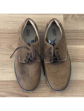 Johnston Murphy McGuffey Shoes Sz 5 Casual Oxfords Brown Leather boys. worn 1x